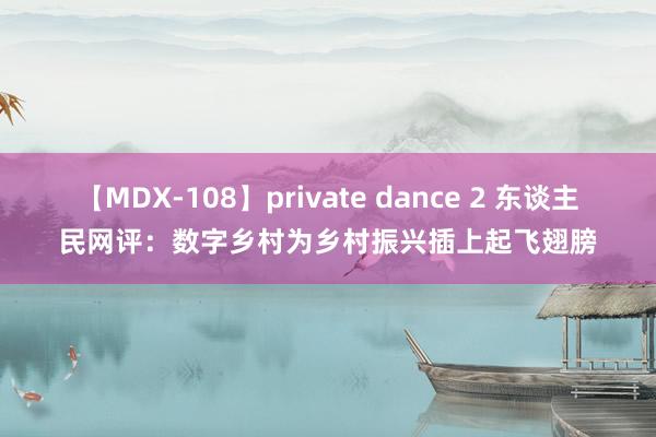 【MDX-108】private dance 2 东谈主民网评：数字乡村为乡村振兴插上起飞翅膀