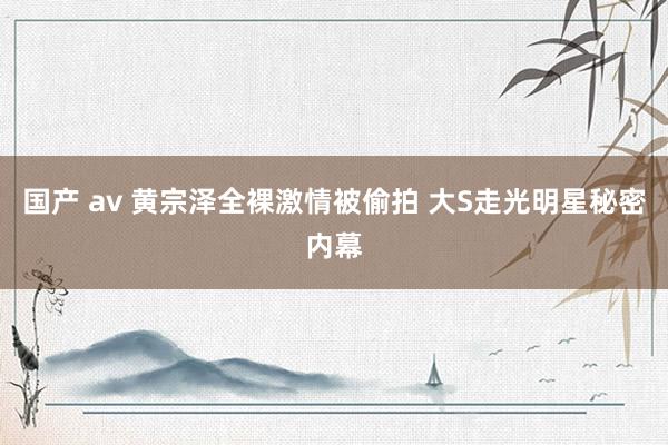 国产 av 黄宗泽全裸激情被偷拍 大S走光明星秘密内幕