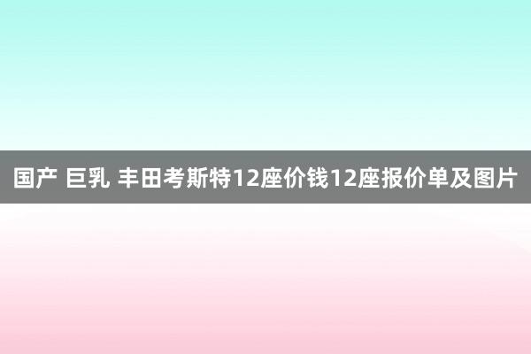 国产 巨乳 丰田考斯特12座价钱12座报价单及图片