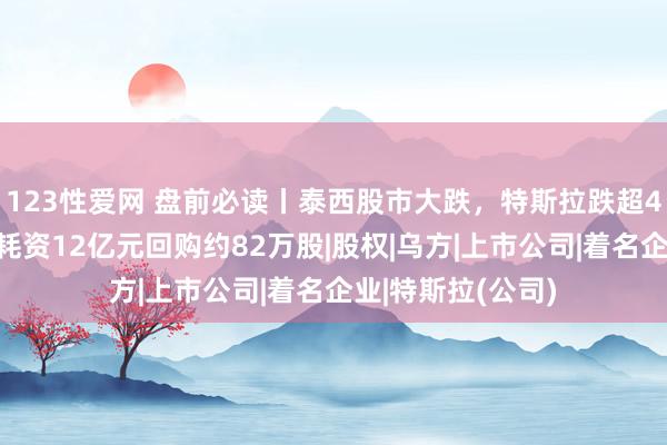 123性爱网 盘前必读丨泰西股市大跌，特斯拉跌超4%；贵州茅台已耗资12亿元回购约82万股|股权|乌方|上市公司|着名企业|特斯拉(公司)